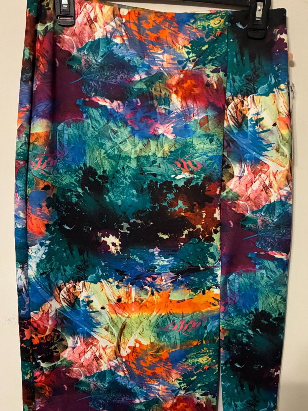 NWT!  NYCC Scuba Knit Watercolor Midi Pencil Skirt Sz S